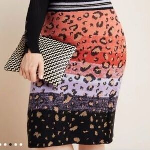 Maeve Multicolor Leopard Print Pencil Skirt // Sz 2x